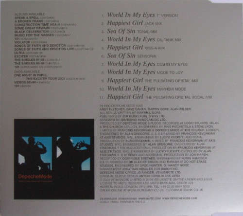Depeche Mode - World In My Eyes Happiest Girl Sea Of Sin Import Maxi CD Single