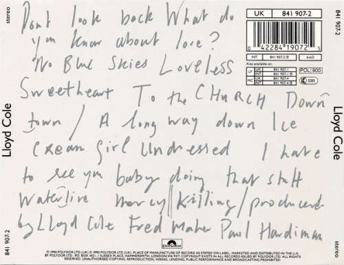 Lloyd Cole - Lloyd Cole CD