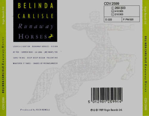 Belinda Carlisle - Runaway Horses CD Import