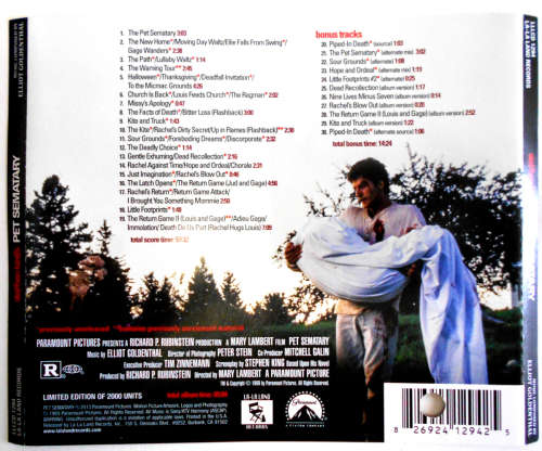 Pet Sematary - Music From The Motion Picture CD Rare Ltd Edition Import