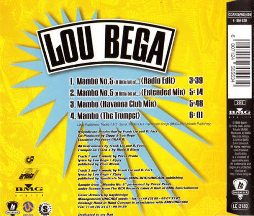 Lou Bega - Mambo No.5 (A Little Bit of ...) CD Maxi