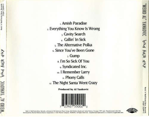 Weird Al Yankovic - Bad Hair Day CD Import