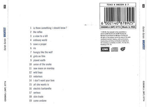 Duran Duran - Greatest CD
