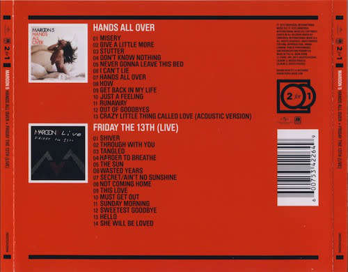 Maroon 5 - Hands All Over and Friday The 13th Double CD