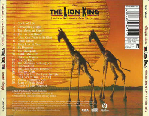 Various - The Lion King (Original Broadway Cast Recording) CD