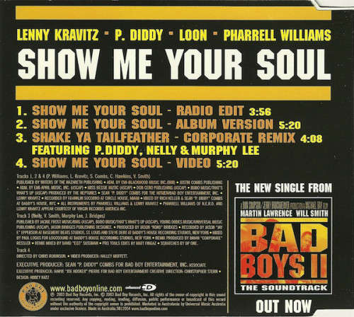 Lenny Kravitz and P. Diddy and Loon - Pharrell Williams - Show Me Your Soul Maxi CD Single Import