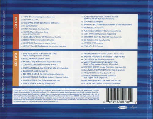 Dave Pearce - Dave Pearce Presents 40 Classic Dance Anthems Vol 2 Double CD Import