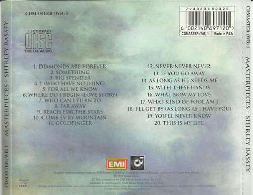 Shirley Bassey - Masterpieces CD