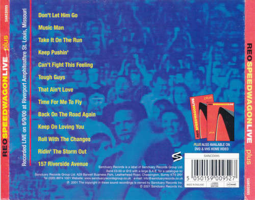 REO Speedwagon - Live Plus CD Import