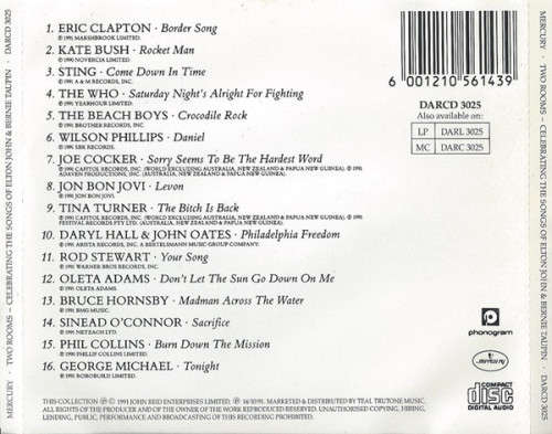 Various - Two Rooms - Celebrating the Songs of Elton John and Bernie Taupin CD
