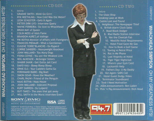 Whackhead Simpson - Oh My Greatness Hits! Double CD
