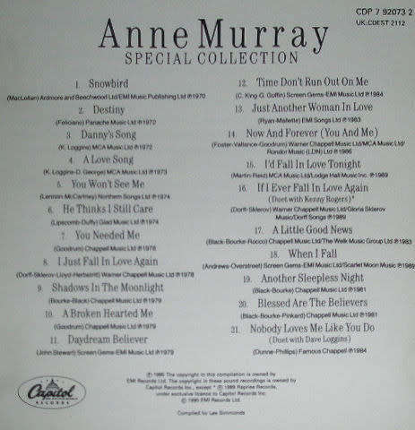 Anne Murray - Special Collection CD Import