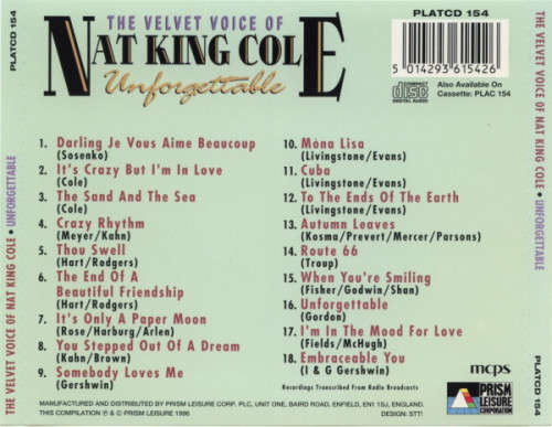 Nat King Cole - Velvet Voice of Unforgettable CD Import