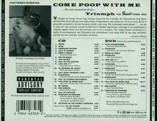 Triumph the Insult Comic Dog - Come Poop With Me Double CD and DVD Import