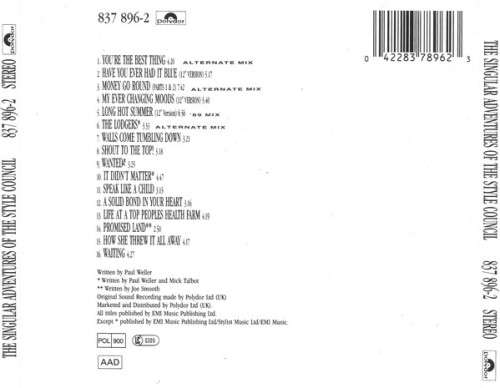 Style Council - Singular Adventures of (Greatest Hits Vol. 1) Import CD