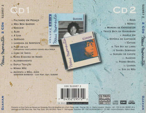 Djavan - Meus Momentos Volume 1 and 2 Double CD Import