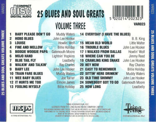 Various - 25 Blues 'n' Soul Greats - Volume 3 CD Import