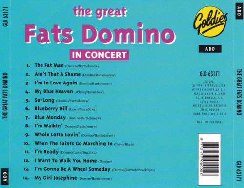 Fats Domino - Great Fats Domino In Concert CD Import