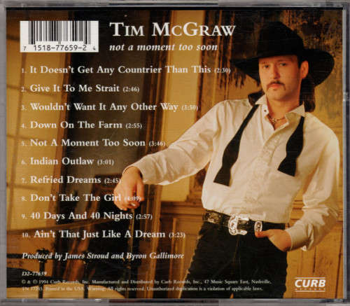 Tim McGraw - Not a Moment Too Soon CD Import