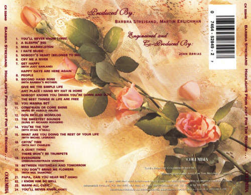 Barbra Streisand - Highlights From Just For the Record... CD Import