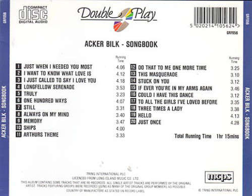 Acker Bilk - Songbook CD Import