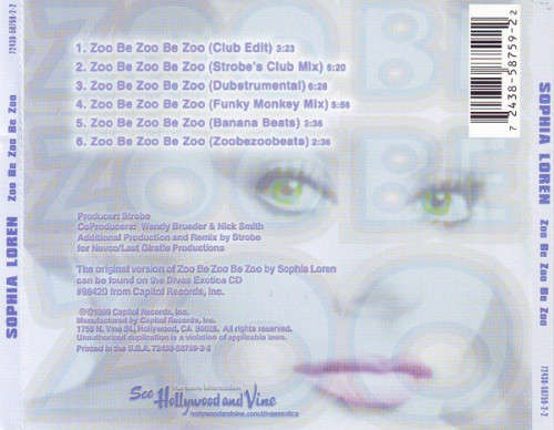 Sophia Loren - Zoo Be Zoo Be Zoo CD Maxi Import