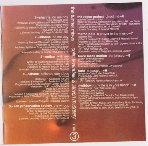Paul Oakenfold, Michael Kilkie, Colin Tevendale, Steven McCreery - Tunnel Mixes Triple CD Import