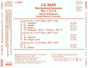 J.S. Bach - Brandenburg Concertos Nos. 1, 2 and 3 CD Import Sealed
