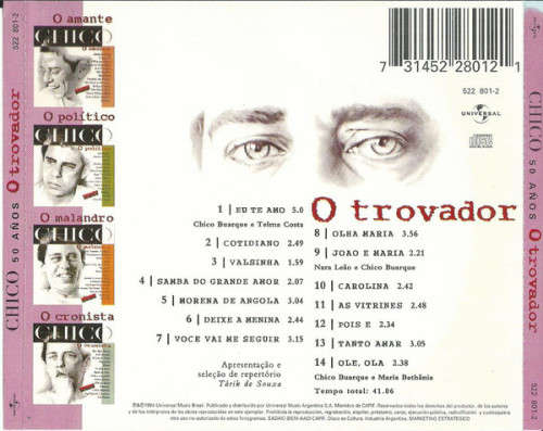 Chico Buarque - O Trovador CD Import