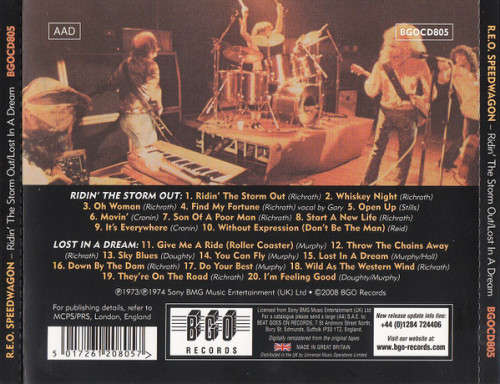 R.E.O. Speedwagon - Ridin` the Storm Out / Lost In a Dream CD Import