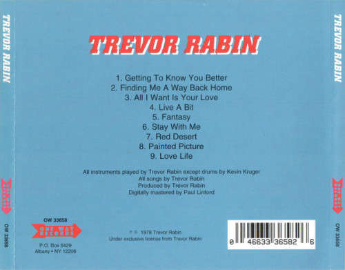 Trevor Rabin - Trevor Rabin (Beginnings) CD Import