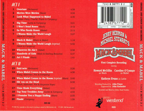 Jerry Herman, Michael Stewart, Original 1995 London Cast - Mack and Mabel CD Import