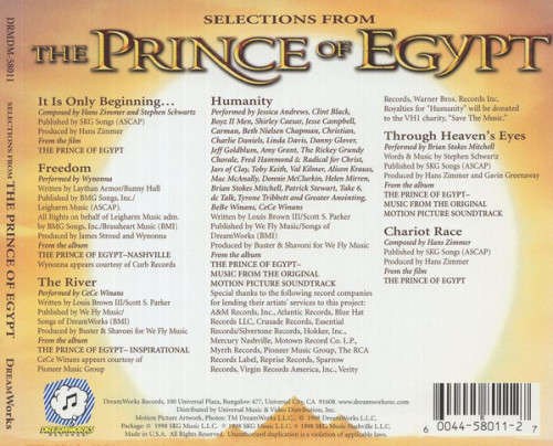 Various - Prince of Egypt Collector`s Edition Music CD Import