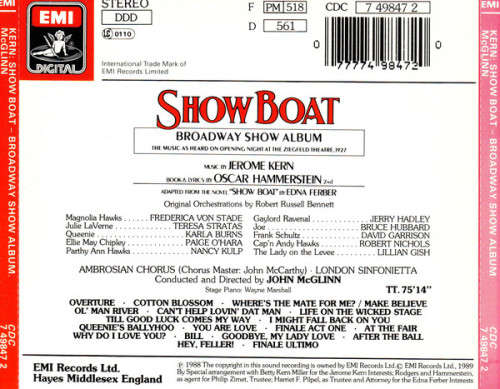 Jerome Kern - Show Boat: Broadway Show Album CD Import