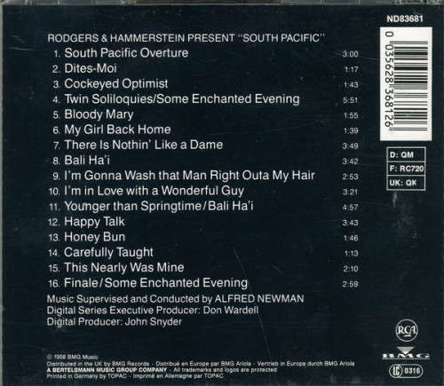 South Pacific - Soundtrack CD Import