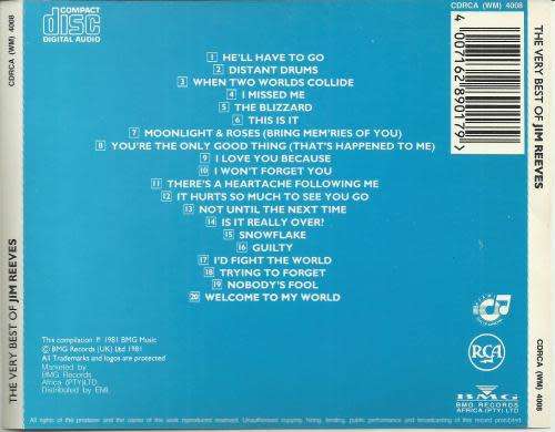 Jim Reeves - Very Best of CD