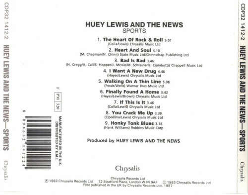 Huey Lewis and the News - Sports CD Import