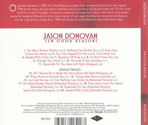 Jason Donovan - Ten Good Reasons Double CD Import (Bonus CD)