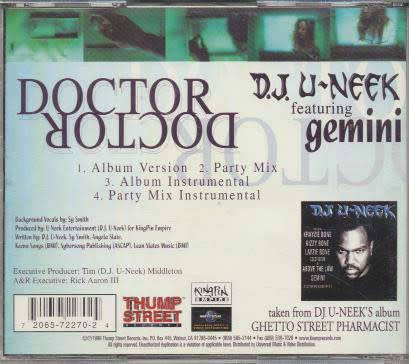 D.J. U-Neek ft Gemini - Doctor Doctor CD Maxi Single Import