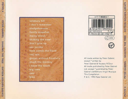 Peter Gabriel - Shaking The Tree: Sixteen Golden Greats CD Import