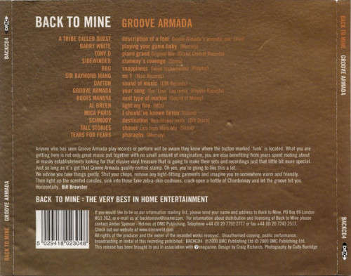 Groove Armada - Back To Mine CD Import Sealed