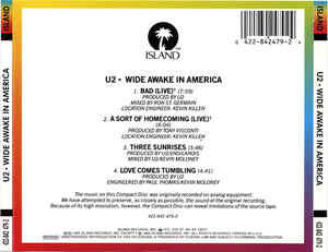 U2 - Wide Awake In America CD Maxi Single Import