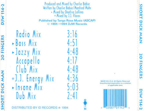 20 Fingers - Short D Man CD Import