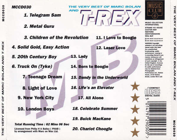 Marc Bolan and T-Rex - Very Best of CD Import