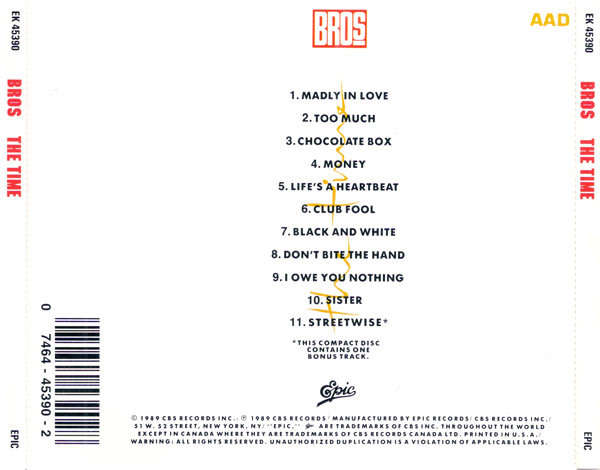Bros - The Time CD Import