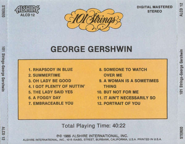 101 Strings - George Gershwin CD Import