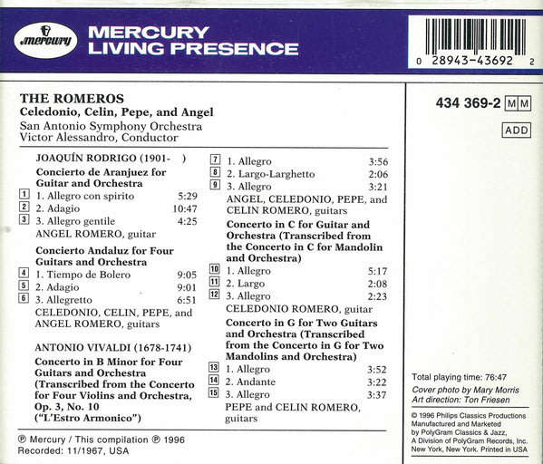 Romeros - Rodrigo - Concierto De Aranjuez CD Import
