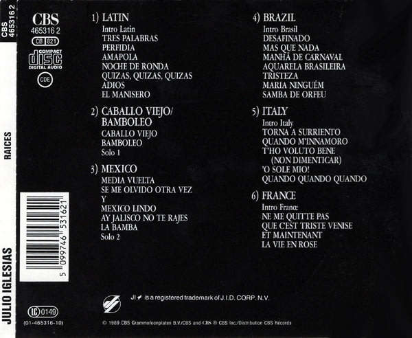 Julio Iglesias - Raices CD Import