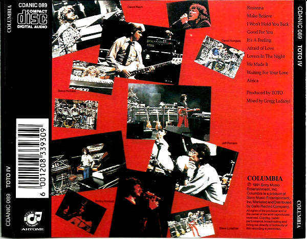 Toto - Toto IV CD