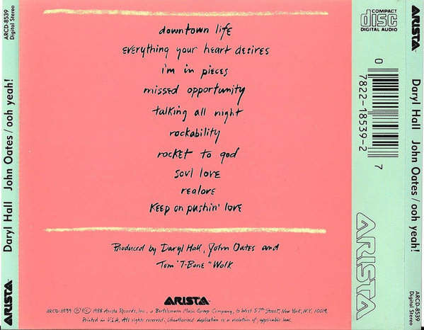 Daryl Hall and John Oates - Ooh Yeah! CD Import